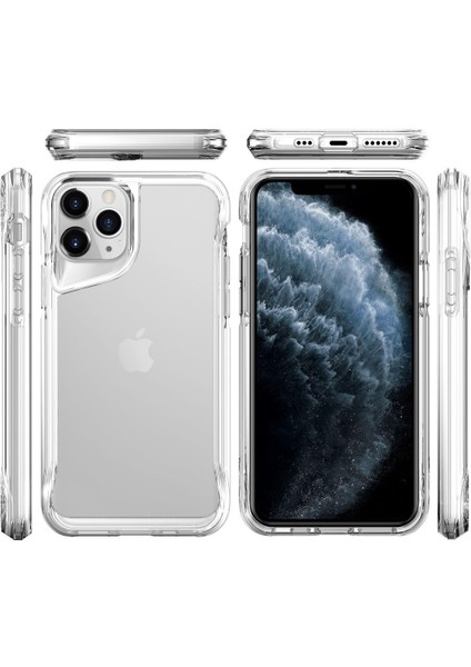 Apple iPhone 11 Pro Max Kılıf Eğimli Kamera Dizayn Sert Şeffaf Silikon fiyatları