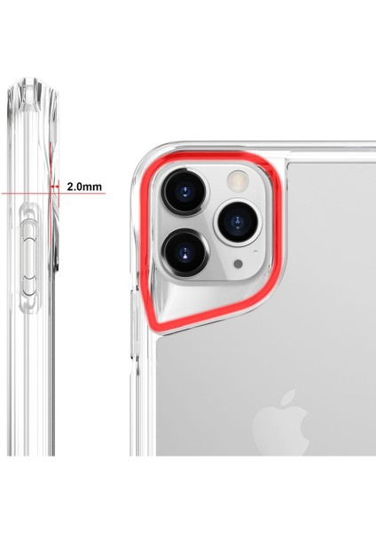 Apple iPhone 11 Pro Max Kılıf Eğimli Kamera Dizayn Sert Şeffaf Silikon indirimleri
