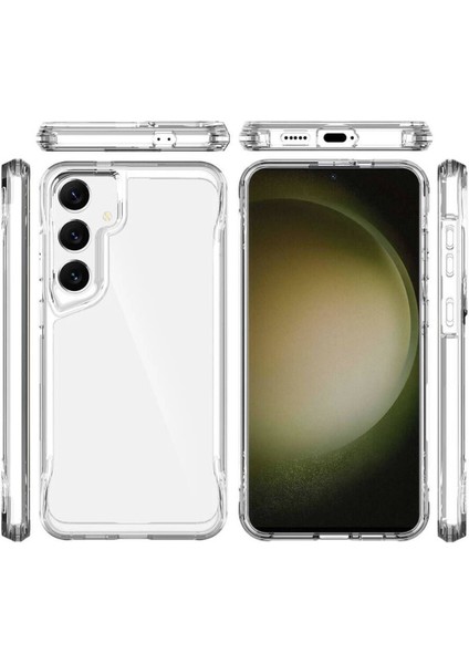 Samsung Galaxy S24 Kılıf Eğimli Kamera Dizayn Sert Şeffaf Silikon fırsatları