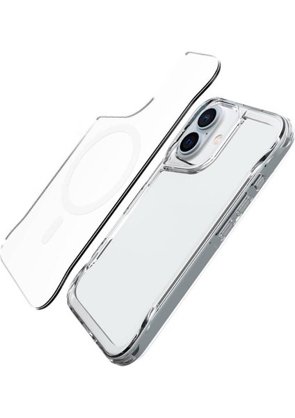 Apple iPhone 16 Kılıf Eğimli Kamera Dizayn Magsafe Şarj Uyumlu Sert Şeffaf Silikon modelleri