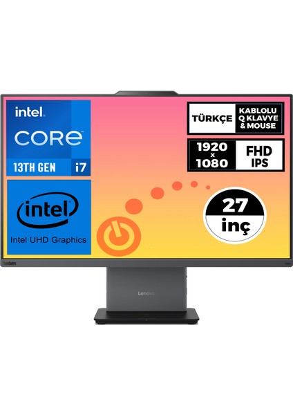 Thinkcentre Neo 50A G5 I7-13620H 32GB 1tb SSD 27" Fhd Fdos Aıo Pc 12SA000RTR 003