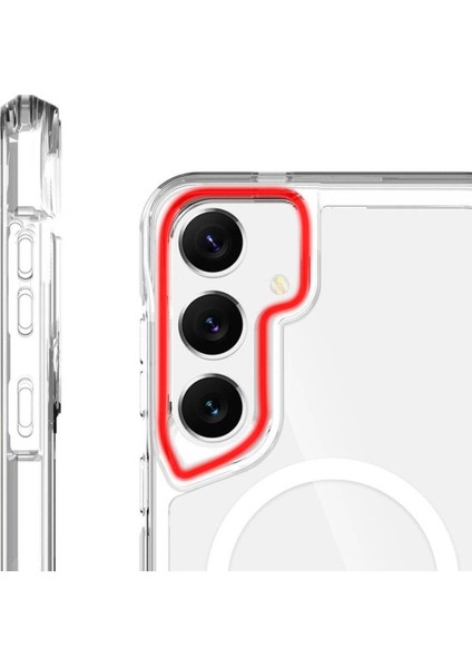 Samsung Galaxy S24 Kılıf Eğimli Kamera Dizayn Magsafe Şarj Uyumlu Sert Şeffaf Silikon modelleri