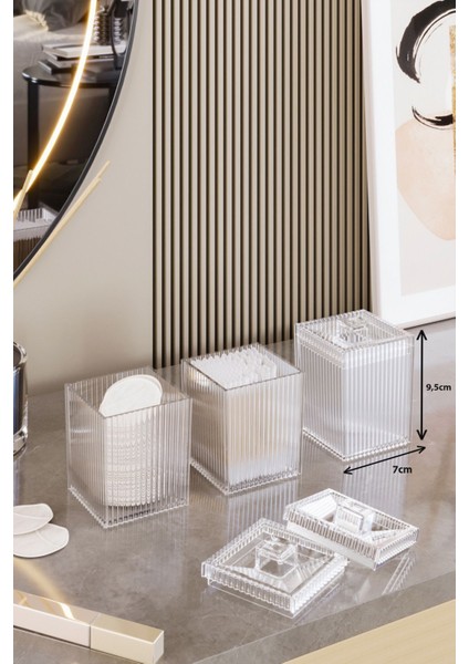 Tekno Trust Makyaj Pamuğu ve Kulak Pamuğu Düzenleyici Çok Amaçlı Organizer Seti 3 Adet fiyatları