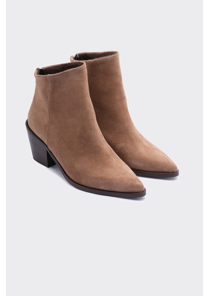 Geo Biskuvi Hakiki Süet Deri Topuklu Kadın Bot fiyatları