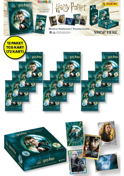 Panini Harry Potter Koleksiyonluk Trading Kart - 12 Paket (72 Kart)