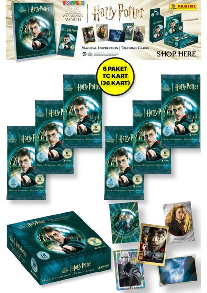 Panini Harry Potter Koleksiyonluk Trading Kart - 6 Paket (36 Kart)