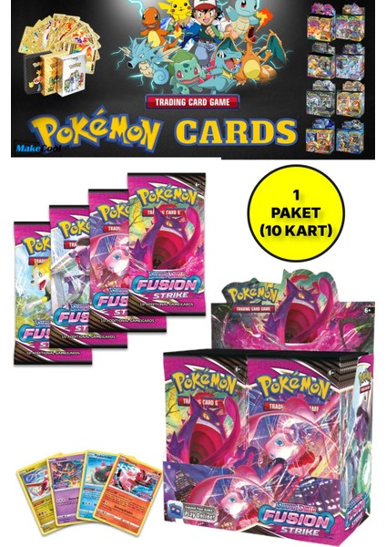 Pokemon Oyun Kartı Tcg Sword&shield Fusion Strike Booster Pack - 1 Paket (10 Kart)