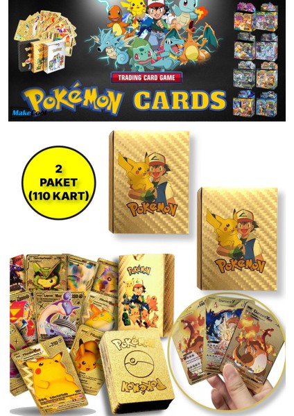 Pokemon Oyun Kartı Tcg Gold Starter Box Pack - 2 Paket (110 Kart)