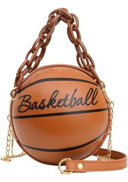 Kadın Basketbol Şekilli Mini Zincir Çanta Omuz Messenger Çanta (Yurt Dışından)