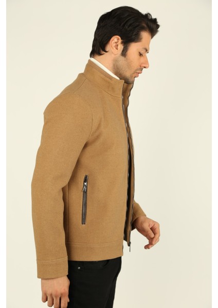 Brg Camel Renk Kaşe Kısa Kaban BRG71149-0057 fırsatları
