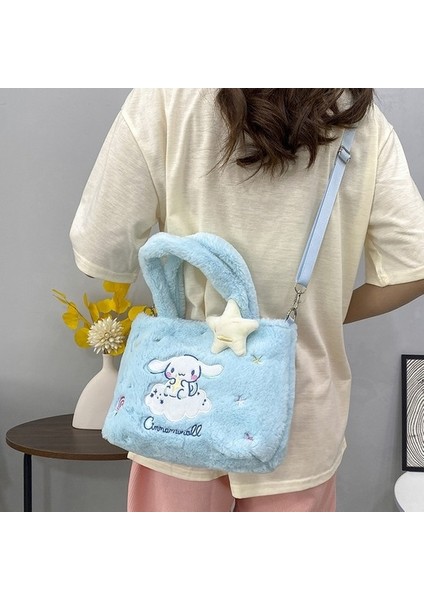 Sevimli Çizgi Film Çanta Sanrio Çanta Kuromi Tarçın Köpek Omuz Crossbody Çanta Peluş Oyuncak (Yurt Dışından)