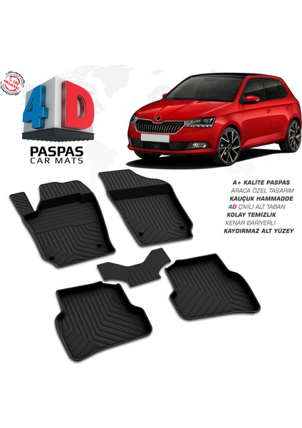 Skoda Fabia 4d Havuzlu Paspas 2018 – 2021 Model