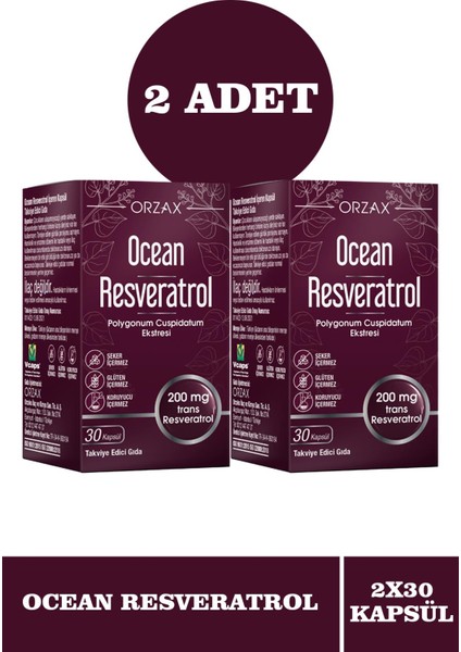 Resveratrol 200 Mg 30 Kapsül x 2 Adet