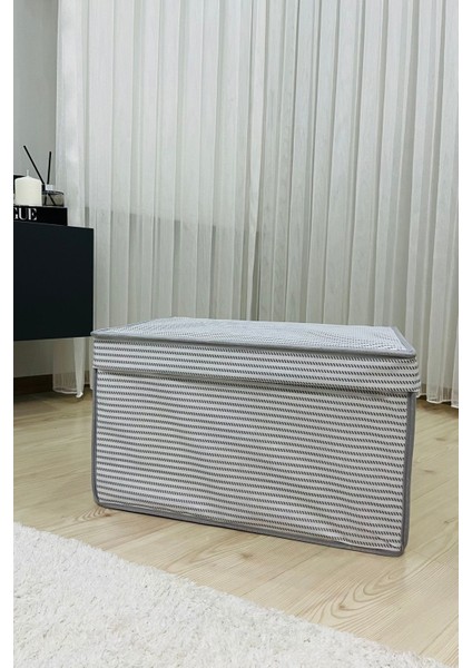 Tekno Trust Maxi Çok Amaçlı Saklama Kutusu Düzenleyici Hurç Gri Çizgi Desen 40x50x30 fiyatları