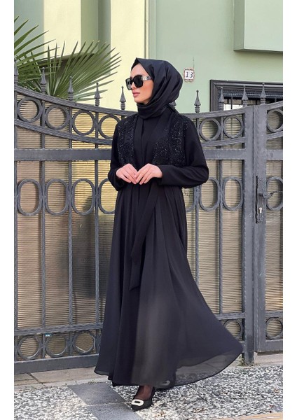 Nurcan Çetin Abaya Takım 7638 Siyah