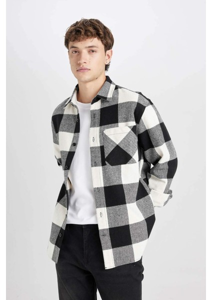 Regular Fit Kareli Oduncu Uzun Kollu Gömlek D3298AX24WN
