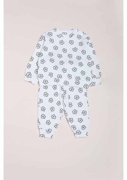 Kız & Erkek Bebek Çocuk Pijama Takımı Baskılı Uzun Kollu Pijama Takımı