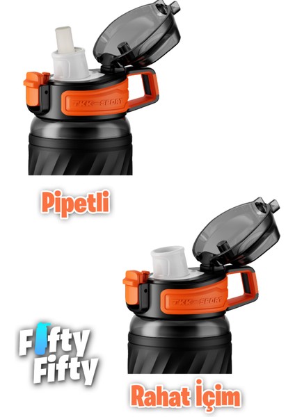 Tkk 600 ml Çift Kullanım Pipetli Tritan Su Matarası modelleri