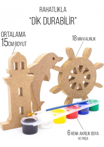 15 cm 3 Adet Dik Durabilen Ahşap Figür Oyuncak .okul Öncesi Etkinlik. Çocuklar Için Ahşap Boyama