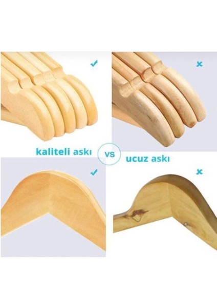 Ahşap Çocuk Elbise Askısı Bebek Askısı Kıyafet ve Elbise Askısı 12 Adet 1.kalite - Askı Sarayı -