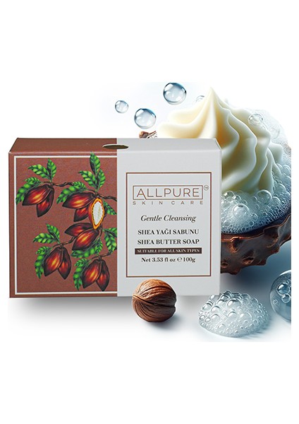 Shea Yağlı Katı Sabun Besleyici Shea Yağı Katı Sabun - Yumuşaklık ve Nemlendirme 100 gr
