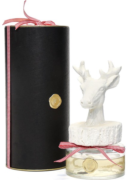 Yılbaşı 150 ml Geyik Seramik Taşlı Apple& Cinnamon Oda Kokusu (Dekoratif Hediye Sıvama Kutulu) fiyatları