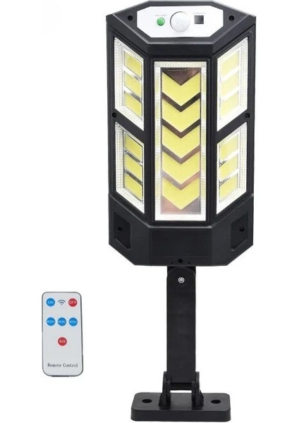 Yüksek Performanslı 9000W Güneş Enerjili LED Aydınlatma Lambası Uzaktan Kumandalı Hareket Sensörlü