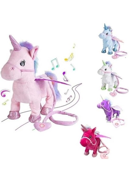 Jessieyou Mall Komik 35 cm Elektrikli Yürüyen Unicorn Peluş Oyuncak (Yurt Dışından)