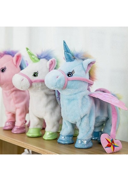 Jessieyou Mall Komik 35 cm Elektrikli Yürüyen Unicorn Peluş Oyuncak (Yurt Dışından)