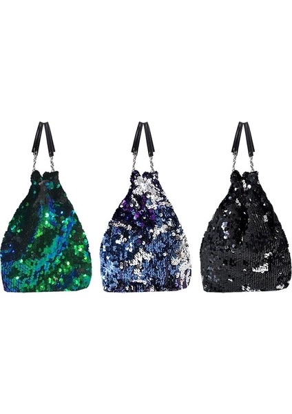 Kadın Büzgülü Kova Çantası: Payet Zincirli Çapraz Askılı El Çantası (Yurt Dışından) fiyatları