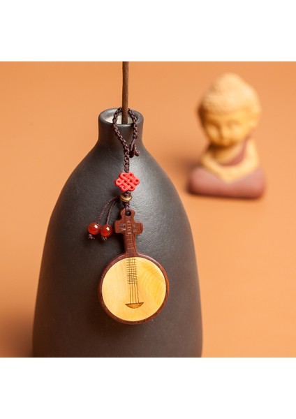 Çin Tarzı Ahşap Müzik Aleti Sırt Çantası Kolye Bakır Ahşap El Sanatları Kültürel ve Yaratıcı Kolye Ulusal Eğilim Küçük Hediye Elemanı Anahtarlık (Yurt Dışından) modelleri