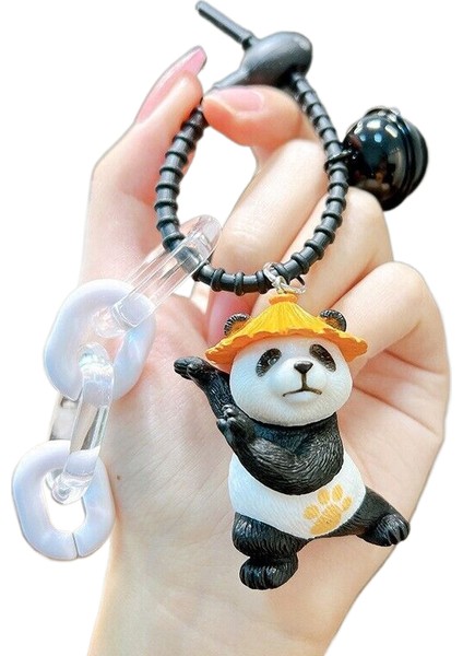 Karikatür Yaratıcı Ulusal Trend Ulusal Hazine Panda Anahtarlık Kolye Zarif Öğrenci Çift Çantası Anahtarlık (Yurt Dışından)