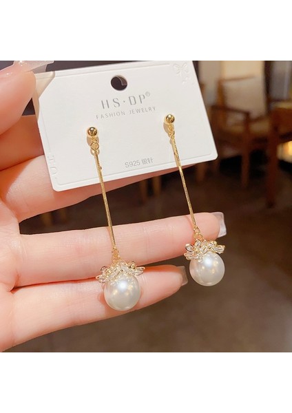 Popüler 925 Gümüş Iğne Küpe Klasik Geometrik Uzun Püskül Küpe (Yurt Dışından)