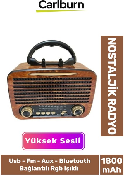 Kaliteli Yüksek Sesli Retro Nostalji Bluetooth Bağlantılı USB Sd Kart Radyo Mp3 Player Müzik Kutusu