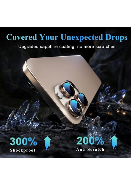 Apple Iphone 16 Pro Lens Kamera Koruyucu Premium Safir Parmak Izi Bırakmayan Cl-12