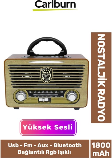 Kaliteli Yüksek Sesli Retro Nostalji Bluetooth Bağlantılı USB Sd Kart Radyo Mp3 Player Müzik Kutusu