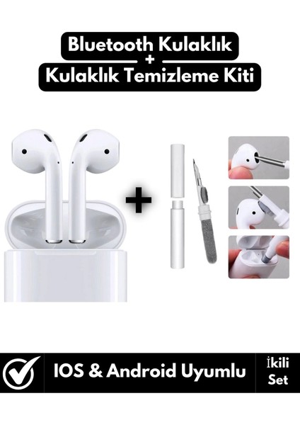 Premium Model Bluetooth V5 Kulak Içi Kulaklık+Kulaklık Temizleme Kiti Hediye