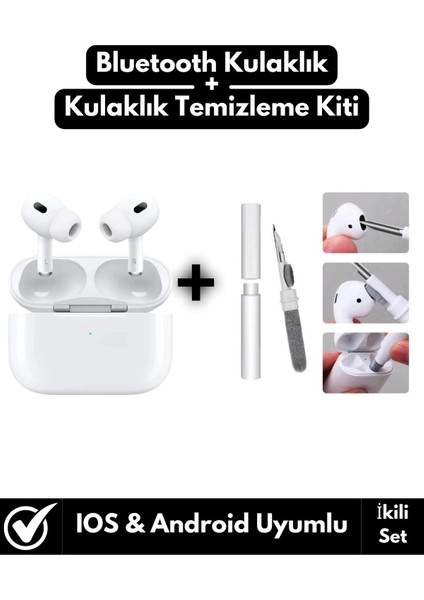 IPHONE11 / Pro /promax Uyumlu Bluetooth V5 Kulak Içi Kulaklık+Kulaklık Temizleme Seti