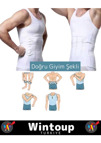 Premium Seri Sıkılaştırıcı Jinekomasti Görünüm Engelleyici Bel Göğüs Göbek Dik Duruş Erkek Korse S fırsatları