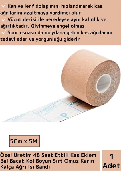 Premium Hızlı Etkili Büyük Boy Kas Bel Bacak Kol Boyun Sırt Omuz Karın Kalça Rehabilitasyonbandı Ten