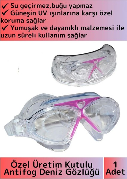 Özel Tasarım Su Geçirmez Buğu Yapmaz Uv Korumalı Ayarlanabilir Kayışlı Antifog Kutulu Deniz Gözlüğü