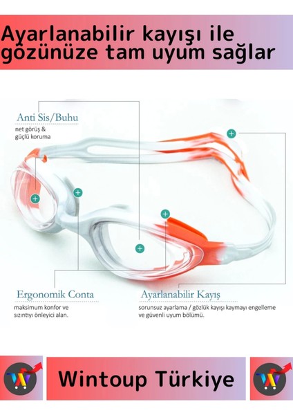 Özel Tasarım Su Geçirmez Buğu Yapmaz Uv Korumalı Ayarlanabilir Kayışlı Antifog Kutulu Deniz Gözlüğü fiyatları