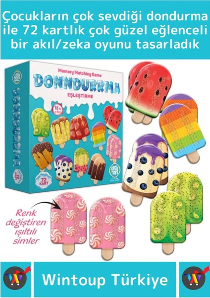 Premium El Göz Koordinasyonu Zeka Geliştirici Çocuk Eğlenceli Dondurma Hafıza Eşleştirme Oyunu fiyatları