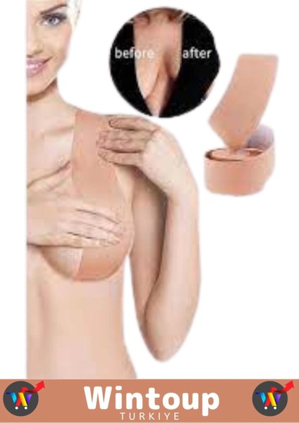 Özel Model Göğüs Bandı Sütyen Kaldırma Bandı Görünmez Kendinden Yapışkanlı Push Up Bant 5 M