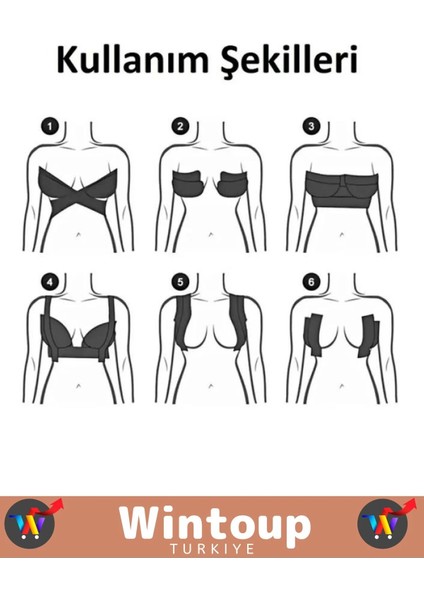 Özel Model Göğüs Bandı Sütyen Kaldırma Bandı Görünmez Kendinden Yapışkanlı Push Up Bant 5 M