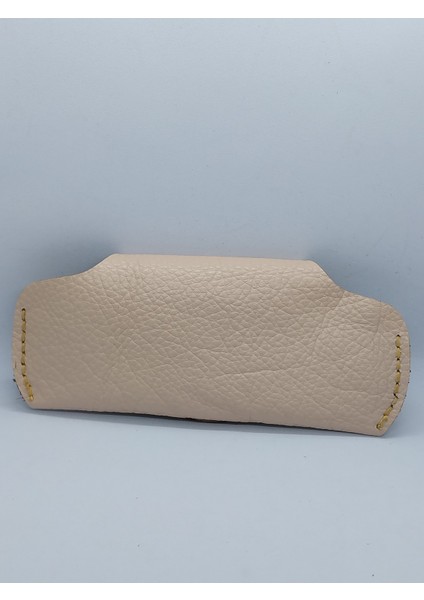 Hakiki Deri Bej El Yapımı Handmade Gözlük Kılıfı fırsatları