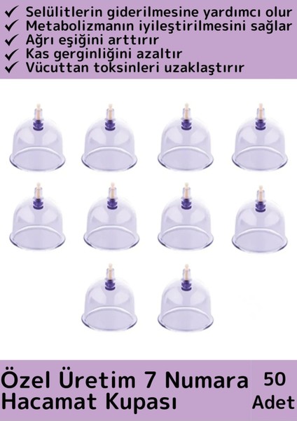 Çatlak Giderici Vakumlu 7 Numara Hacamat Kupası 50 Adet