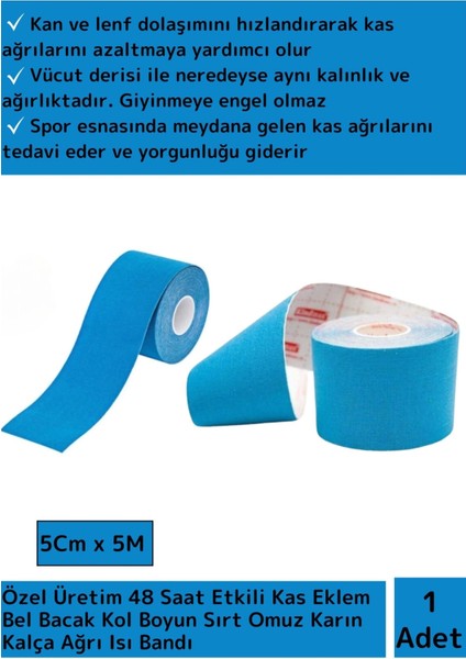 Özel Üretim Hızlı Etkili Azaltıcı Isı Rehabilitasyon Bantı 5CMX5M Mavi