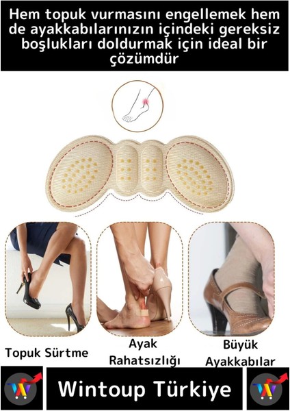Premium Ayak Topuk Vurma Önleyici - Taban Arkası Koruyucu - Ayakkabı Daraltma Pedi 5 mm x 1 Çift