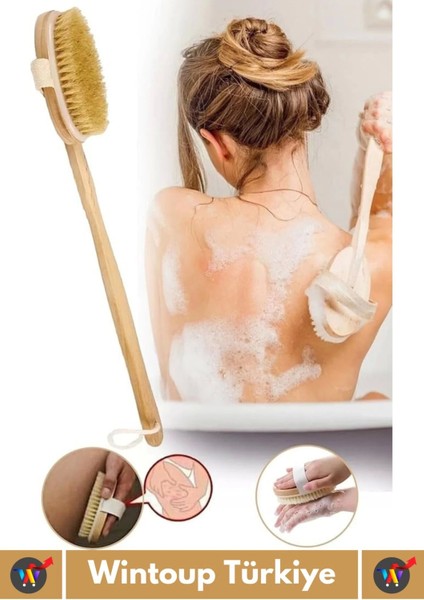 Özel Üretim Doğal Yumuşak Vücut Masajı Etkili Saplı At Kılı Banyo Duş Fırçası modelleri